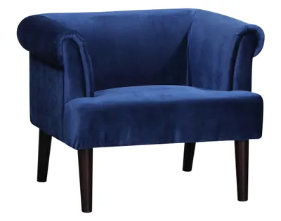 Image de Fauteuil relax Charlie, revêtement en velours bleu