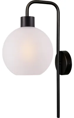 Productafbeelding van Wandlamp Lazise zwart met wit glas