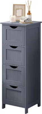 Image de Meuble de salle de bain Rootz - Meuble d'appoint - 4 tiroirs - Modèle compact et peu encombrant - 30 x 30 x 82 cm