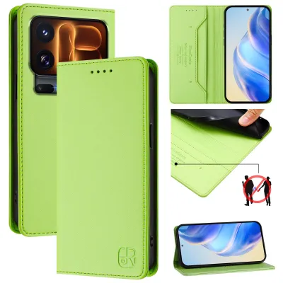 Produktbild von Lederhülle für Xiaomi 18 Pro Hülle Flip Brieftasche Kartenfächern Ständer Schutzhülle Grün