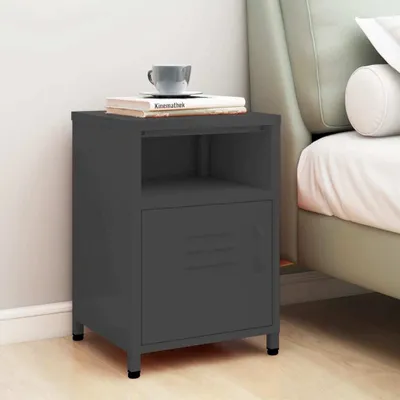 Obrázok produktu pre Maison Exclusive - Nočný stolík antracit 35x35x51 cm oceľ