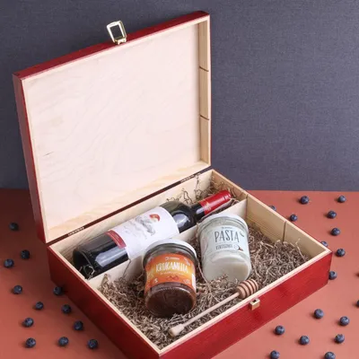 Immagine prodotto di Creative Deco Rossa Scatola in Legno per Vino | 3 Bottiglie | 35x30x10 cm | Divisori Rimovibili | Coperchio e Serratura | Cassetta Ideale per Regalo