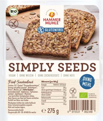 Produktbild von Hammermühle SIMPLY SEEDS Fünf-Saatenbrot -- 275g