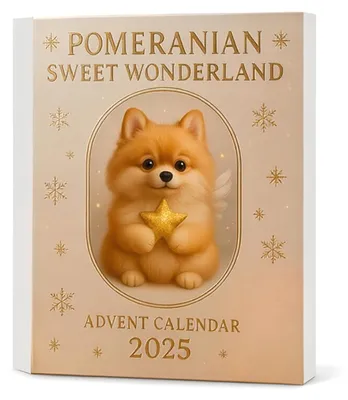 Produktbild von Pomeranian Adventskalender 24 Mini-Figuren Hunde Weihnachtsdeko