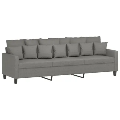 Image de vidaXL Canapé 3 places gris foncé 210 cm Tissu