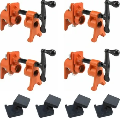 Image de 4 pinces de serrage tubulaires de 3/4 de pouce, pour menuiserie, idéales pour le collage