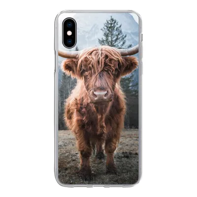 Produktbild von MuchoWow® Handyhülle Schutzhülle Hülle für iPhone Xs Schottischer Hochländer - Kuh - Tiere - Berg - Natur Silikon Softcase Handy Hülle - Handytasche
