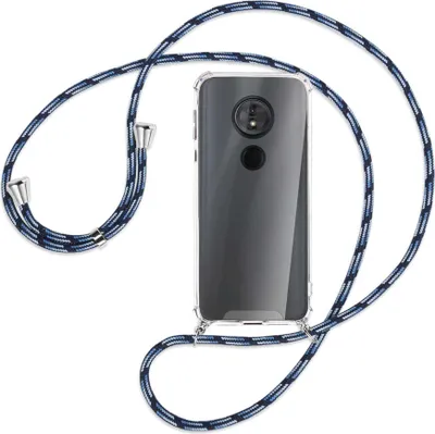 Produktbild von Handykette Backcover-Schutzhülle mit Band (Metall silberfarben) für Motorola Moto E5 / G6 Play - Blautöne