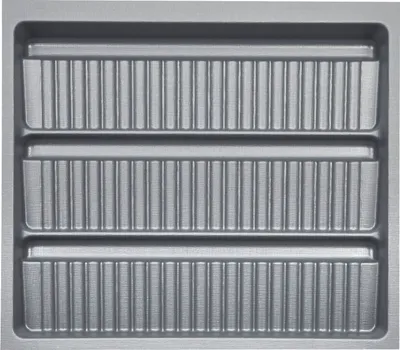 Produktbild von ORGA-BOX III Gewürzgläsereinsatz Tiefe 473 mm, Höhe 50,5 mm silbergrau Schubladeneinsätze Breite 491 mm für Schubladen 600 mm Canvas-Struktur