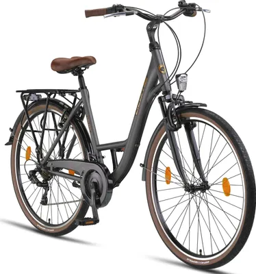 Produktbild von Licorne Bike Violetta Premium City Bike in 28 Zoll - Fahrrad für Mädchen, Jungen, Herren und Damen - Shimano 21 Gang-Schaltung - Hollandfahrrad