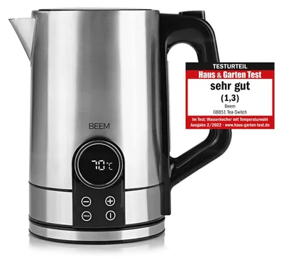 Productafbeelding van BEEM 08851, 1,7 liter, 2200 W, zwart, zilver, polypropyleen (PP), roestvrij staal, instelbare temperatuur, warmhoudfunctie