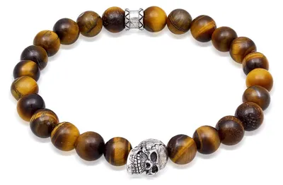 Image de Bracelet de yoga pour hommes, avec des perles en œil de tigre