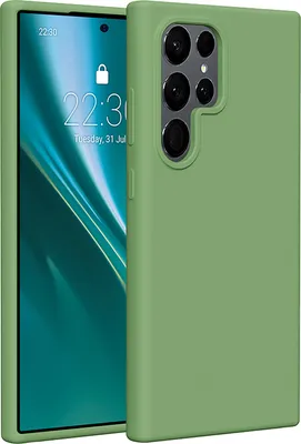 Image de Etteri Housse en silicone pour Samsung Galaxy S24 Ultra Cover Housse pour téléphone portable vert clair
