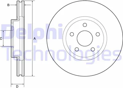 Produktbild von 2x DELPHI Bremsscheibe BG4803C für FORD S-Max (CJ) Galaxy (CK) 51 1mm 300mm