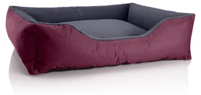Obrázek produktu pro Pelíšek pro psy TEDDY, pohovka pro psy,(XL) cca 100x85x23cm,CHERRY-ROCK (bordó/šedá)