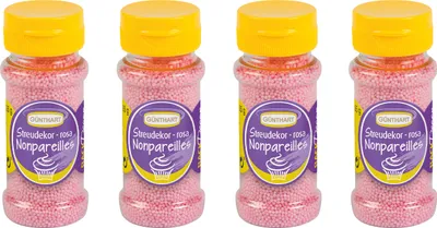 Produktbild von BackDecor Streudekor Nonpareilles rosa, Set mit 4 Stück (4x85g)