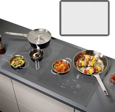 Obrázek produktu pro Indukční podložka 80 x 52 cm - silikonová - multifunkční - protiskluzová - odolná proti skvrnám - omyvatelná - odolná vůči teplu až do 250 °C - ochranná podložka pod varnou desku