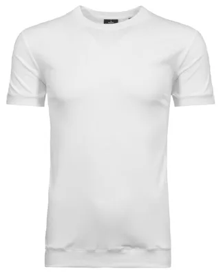 Ragman Pima T-Shirt Rundhals mit Bündchen in weiß