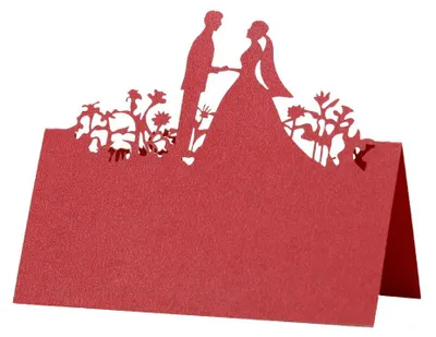Produktbild von 50 Pack Hochzeit Tischkarten, Laser Cut Braut & Bräutigam Tisch Namenskarten