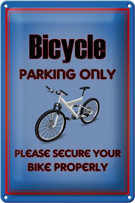 Produktbild von Blechschild Parken 20x30cm Fahrrad Bicycle parking only
