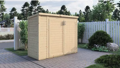 Produktbild von Gartenschrank/Fahrradgarage/ Mülltonnenbox Bertilo Multi-Box 3 200x82x163 cm natur