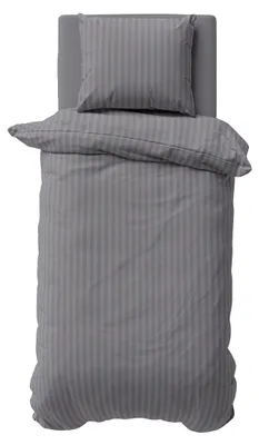 Produktbild von 2 teilig Bettwäsche 155x220 cm Mikrofaser Premium Damast Gestreift Bettbezug Garnitur Set, Grau