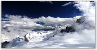 Produktbild von Glasbilder 120x60 Wandbild Druck auf Glas Gebirge Wolken Landschaft