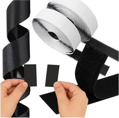 Image de Ruhhy 24237 Velcro autocollant 500 x 2,5 cm, noir
