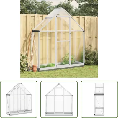 Produktbild von The Living Store Gewächshaus mit Fundamentrahmen Silbern 169x58x202cm Aluminimum