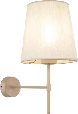 Produktbild von Wandlampe Metall Stoff E27 H: 38,5 cm Beige Modern Wandleuchte