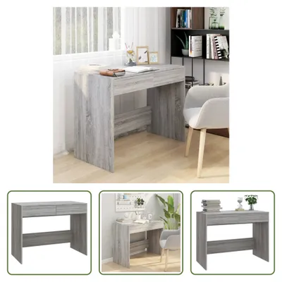 Image de The Living Store Bureau gris Sonoma 101x50x76,5 cm Matériau dérivé du bois
