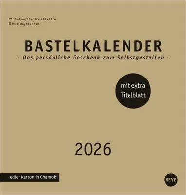 Produktbild von HEYE Bastelkalender 2026 mittel Premium gold 21x22cm