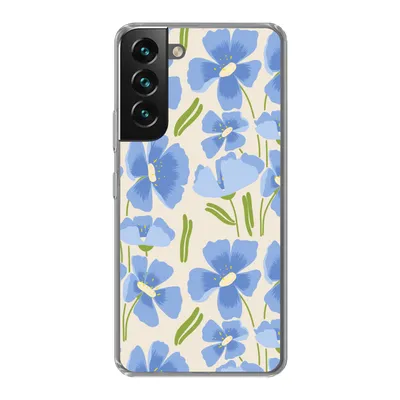 Produktbild von MuchoWow® Handyhülle Schutzhülle Hülle für Samsung Galaxy S22 Plus Blume - Blau - Muster Silikon Softcase Handy Hülle - Schutzabdeckung