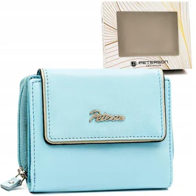 Image de Peterson | Petit porte-monnaie pour femme, en cuir, avec bouton-pression et fermeture éclair