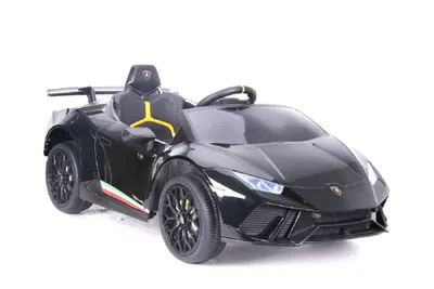 Immagine prodotto di Auto elettrica per bambini "Lamborghini Huracan" - licenza - batteria 12V, 2 motori - telecomando 2.4Ghz, MP3, sedile in pelle+EVA-nero