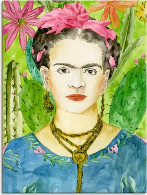 Produktbild von ARTland Leinwandbild Frida Kahlo II Größe: 60x80 cm