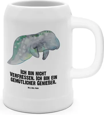 Produktbild von Mr. & Mrs. Panda Krug Seekuh Chillen - Weiß - Geschenk, Abnehmen, Humpen, Keramikkrug, Zucker, Seidel, Diät, Bierhumpen, Urlaub, Essen, Süßigkeiten, Tonkrug