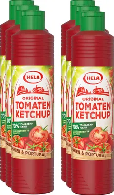 Produktbild von 6 x Hela Ketchup Original Tomaten Ketchup 800 ml Flasche Tomatenketchup