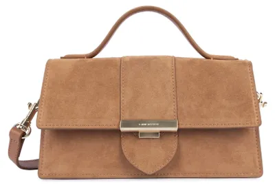 Image de Lancaster Sac à main A rabat avec fermoir Suède Ily Camel