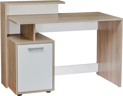 Produktbild von Schreibtisch Palpala 09, Farbe: Eiche Sonoma / Weiß - 75 x 113 x 56 cm (H x B x T)