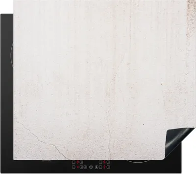 Produktbild von KitchenYeah© Herdabdeckplatte Beton - Wand - Weiß , 59x52cm, Küche Deko, Glaskeramikkochfeld Herdabdeckung, Abdeckplatte fùr Kochfeld