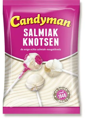 Produktbild von Candy Man Salmiak Knotsen Salzige Lakritz-Bonbons, 125 g Packung