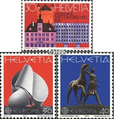 Produktbild von Briefmarken Schweiz 1974 Mi 1027-1028,1029-1030 (kompl.Ausgaben) gestempelt Weltpostkongreß