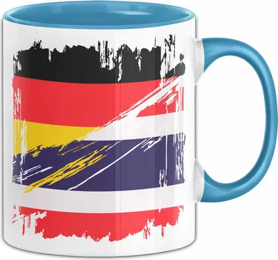 Produktbild von Thailand Deutschland Flagge Halb Deutscher Halb Thailänder Fußball Germany 2024 Europa Thailand (Blau)