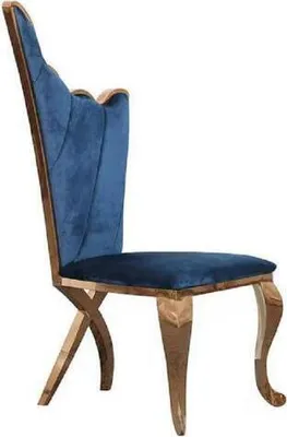 Immagine prodotto di Stilvoll Sessel Stuhl Blau Sitz Polster Design Metall Textil Modern Stil