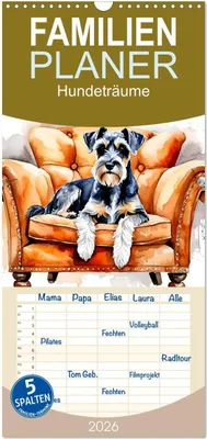 Produktbild von Familienplaner 2026 - Hundeträume mit 5 Spalten (Wandkalender, 21 x 45 cm) CALVENDO