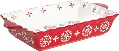 Obrázek produktu pro HOMLA, obdélníková keramická pánev s uchy, rozměry 39x22x7 cm