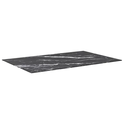 Produktbild von vidaXL Tischplatte Schwarz 100x62 cm 8 mm Hartglas in Marmoroptik