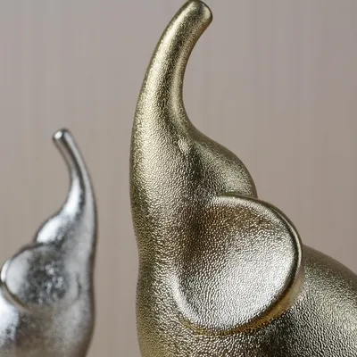 Image de Statue d'éléphant, 20 cm, lot de 2, en plastique, idéale pour le salon