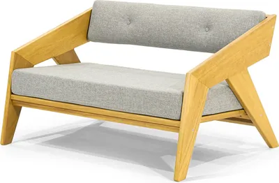 Produktbild von Stilvolle Hellgraue Gartenmöbel Designer Sitzbank Beistelltisch 2 Sessel